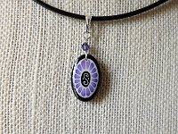 Pinky Purple Oval Earrings and Matching Necklace Pysanky Jewelry by So Jeo